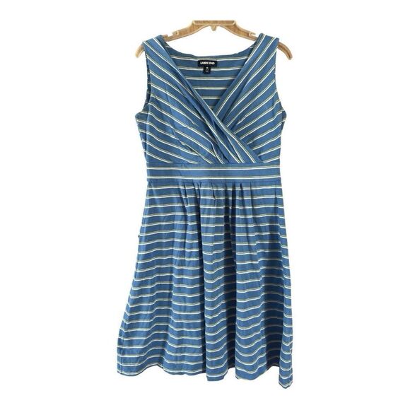 Lands' End Dresses & Skirts - Lands End Women’s Blue Striped Dress, M (10-12)